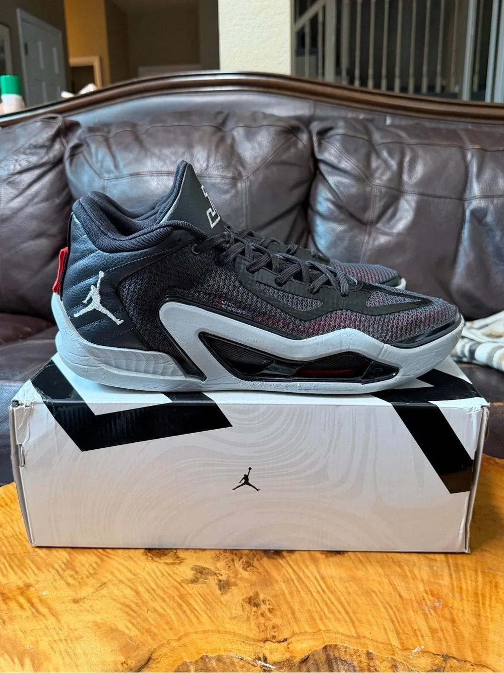 Jordan Tatum 1 Old School Black Grey Red Men 13 Women 14.5 DZ3323-001